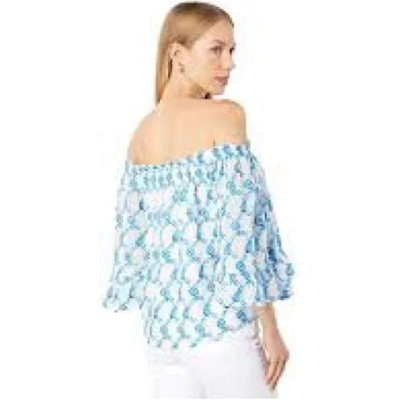 Lily Pulitzer Alva Top Baha Blue Paisley